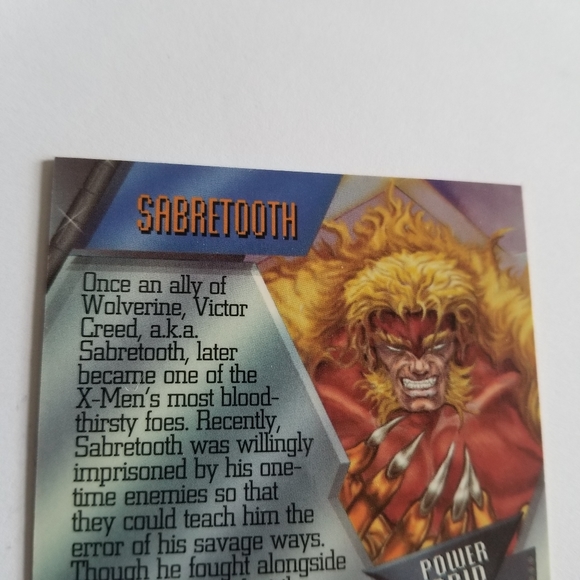 Vintage Marvel Metal trading card from 1995 Sabretooth card #115 - Picture 3 of 11
